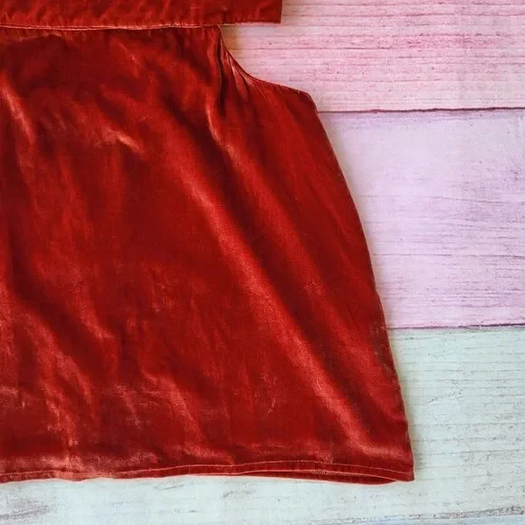 For Love & Lemons Rust Red Kate Velvet Strappy Cutout Overall‎ Mini Dress L - Picture 9 of 10
